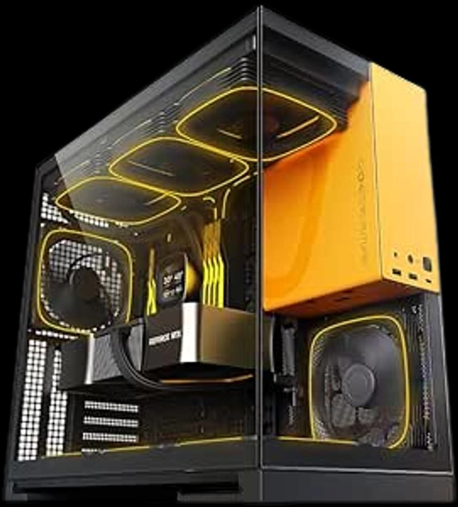 Geometric Future Model 5 ARGB Black Yellow with fans component photo